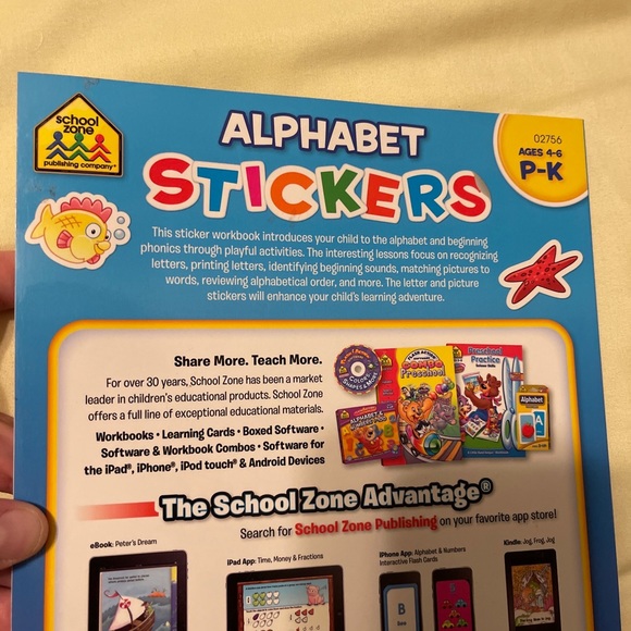 Alphabet Stickers Book Ages 4-6 (Pre-K - K) 267 STICKERS! Sounds, Letters, Order - Picture 12 of 13